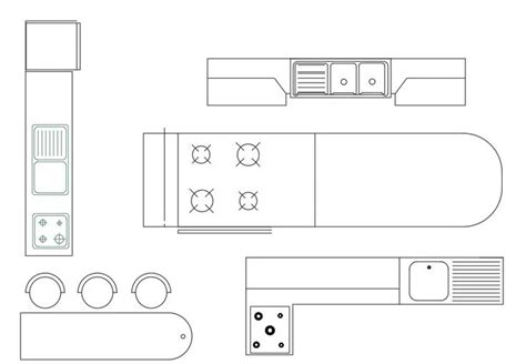 Kitchen Cad Blocks Top View Free Download Dwg File