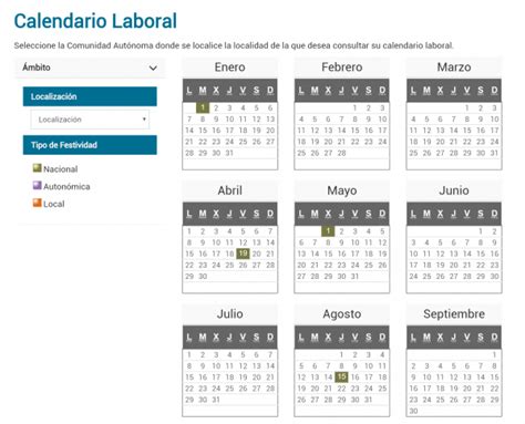 7 Plantillas Para El Calendario Laboral 2019