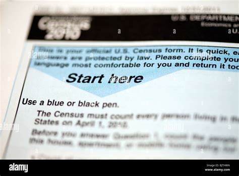 2010 Census Forms Stock Photo Alamy