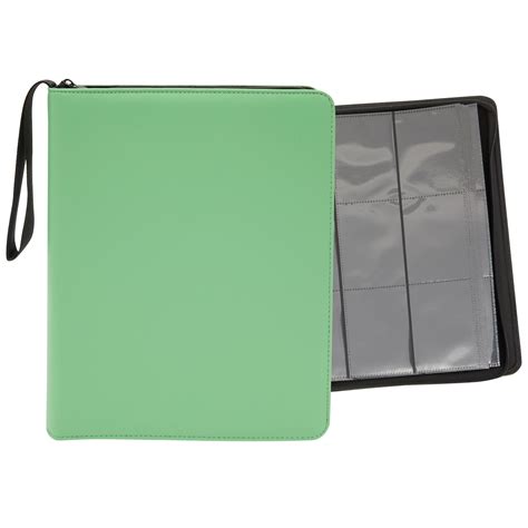 Trading Card Binder With 9 Pocket Plastic Sleeves Zipper Organizer For