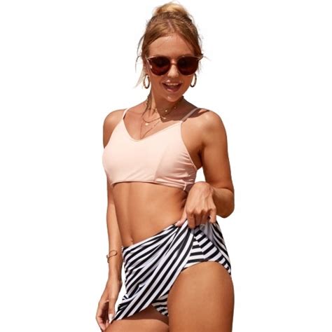 BIKINI STRÓJ KĄPIELOWY SPÓDNICZKA PASKI RÓŻ XL 5905159006031 Cena Opinie Dwuczęściowe