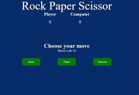 Rock Paper And Scissor Game Using Javascript Geeksforgeeks