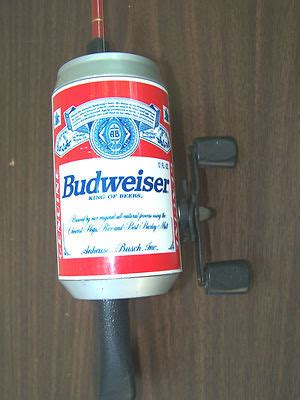 Budweiser Beer Can Fishing Rod Reel By Johnson Pc Rod Med Light