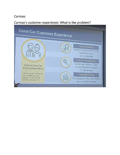 Carmax - Carmax: Carmax’s customer experience: What is the problem
