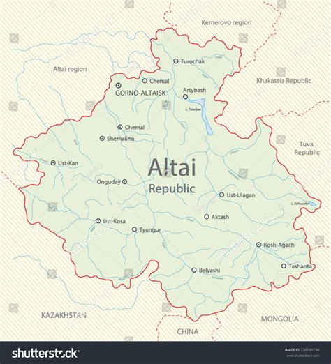 detailed map altai republic russia  shutterstock
