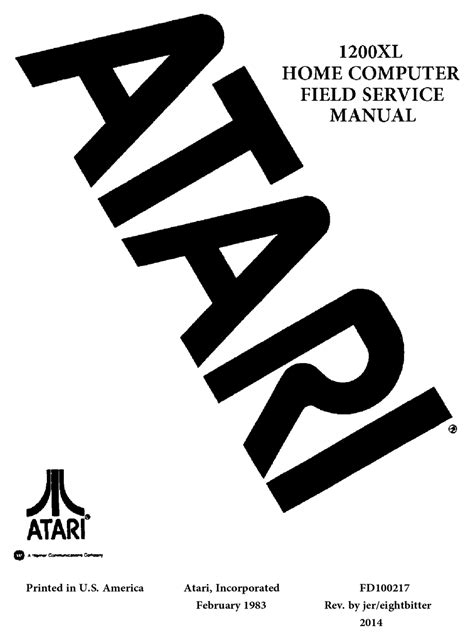 Atari 1200xl Field Service Manual Pdf Download Manualslib