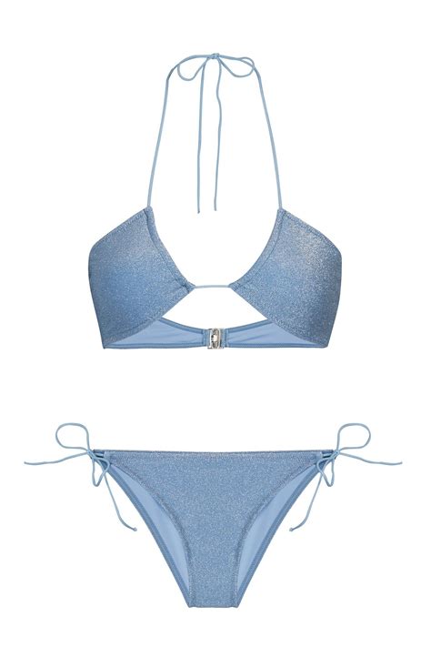 Aquella Halter Yaka Mavi Lurex Bikini Takım Fiyatı Yorumları TRENDYOL