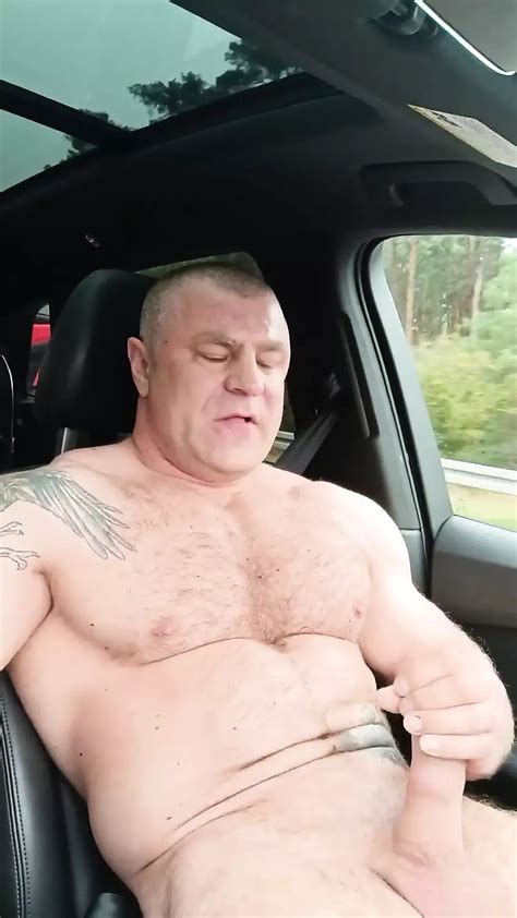 Jerking Off Condom And Vibrator On The Cock In The Car In A Commuter Parking Lot Gay Porn