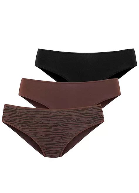 LASCANA Pack Of 3 Bikini Briefs Freemans