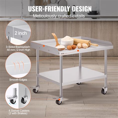 VEVOR Stainless Steel Work Table, 30 x 36 x 30 Inch Commercial Food