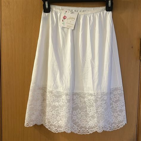 Lorraine Intimates Sleepwear Lorraine Antron Nylon Vintage Lace Slip Lingerie White Size