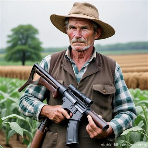 Gun Wielding Farmer Stable Diffusion Online