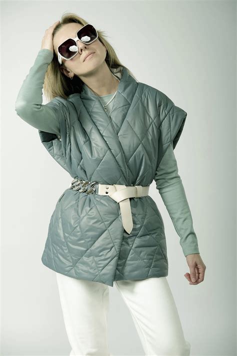 Жилет NUDE 201 зеленый купить с доставкой по России BelaRosso shop ru