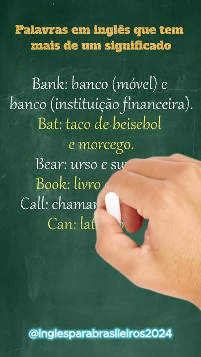 Palavras em inglês que tem mais de um significado. #ingles # ...