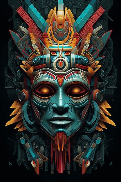 Premium AI Image Style Of Masks And Totems