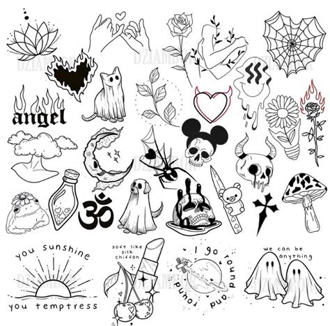 Temporary Tattoo Sheet Mini Tattoo Trial Black Tattoo Flash Tattoo