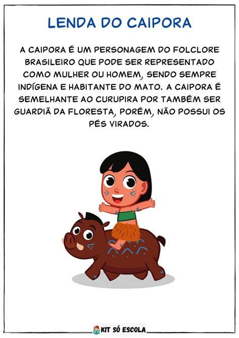 Textos Para Imprimir Personagens Do Folclore Brasileiro Mitos E