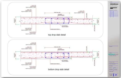 flat slab sudden depth change top bottom drop drop slab slab edge