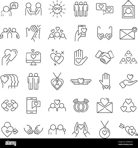 Affection Icons Set Outline Set Of Affection Vector Icons For Web