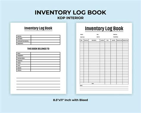 Inventory Log Book Kdp Interior Vector Art At Vecteezy