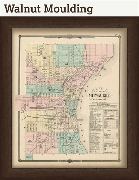 Milwaukee Wisconsin Map Replica Or Genuine Original Etsy