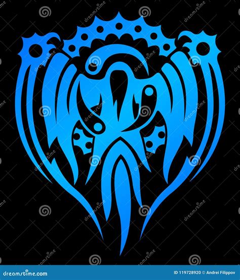 Blue Emblem With Magical Spirit Stock Vector Illustration Of Black