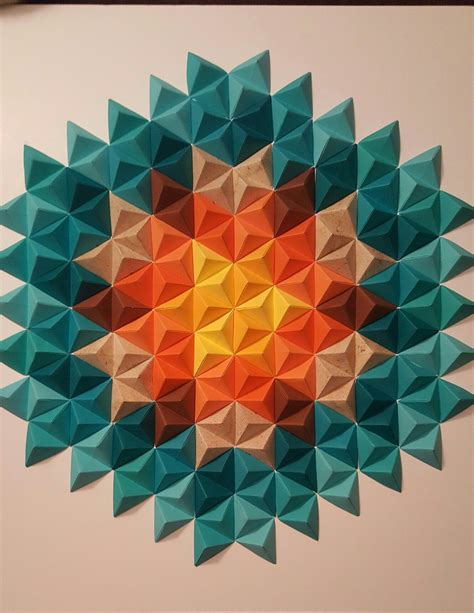 An Abstract Paper Art Piece Made To Look Like Origami