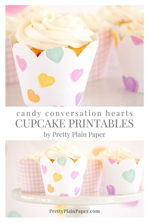 Conversation Heart Cupcake Wrappers Valentine Theme Birthday Party Decor