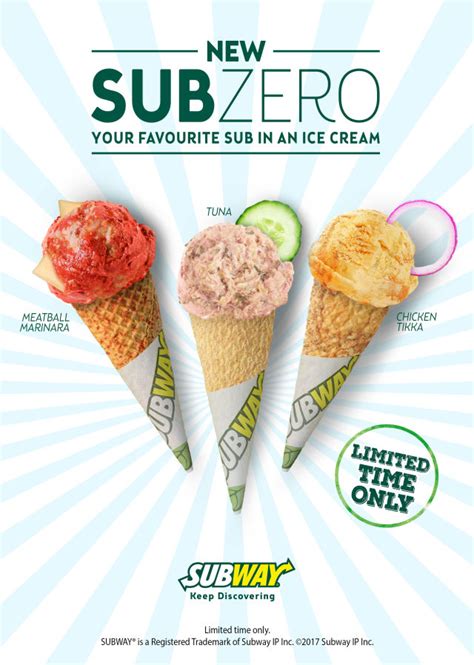 Subways Subzero Your Fave Sandwich Now Is Ice Cream Click For