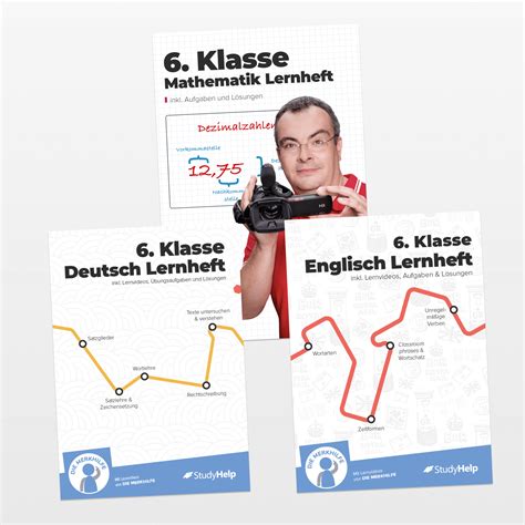 6. Klasse Hauptfächer Lernhefte Set | inklusive Lernvideos – StudyHelp Shop