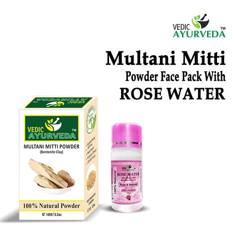 Buy Vedicayurveda Multani Mitti Powder G With Rose Water Ml