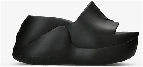 Naked Wolfe Womens Black Chic Logo Embossed Rubber Platform Sandals ShopStyle