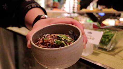 japanese cold soba noodles  vegetables zaru soba stock photo