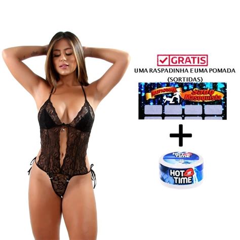 Lingerie Sexual Sensual Body De Renda Er Tica Sex Shop Conjunto Sexy Brinde Shopee Brasil