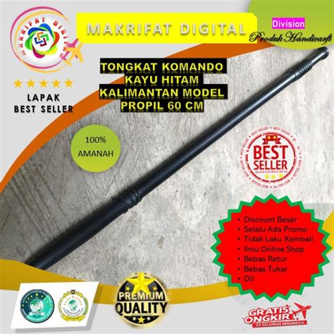 Jual Tongkat Komando Kayu Hitam Kalimantan Model Propil Cm Shopee