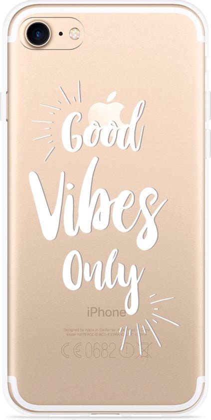 Hoesje Geschikt Voor IPhone 7 Good Vibes Wit Bol