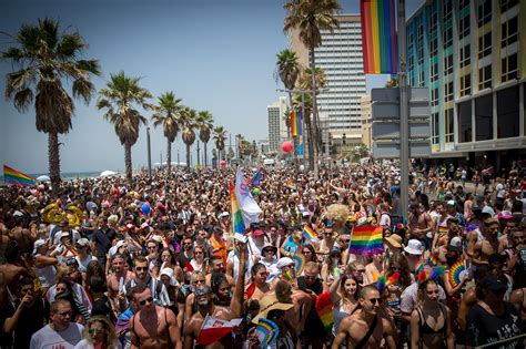 Over Revelers Flood Tel Aviv For Israel S Biggest Ever Gay Pride Parade The Times Of
