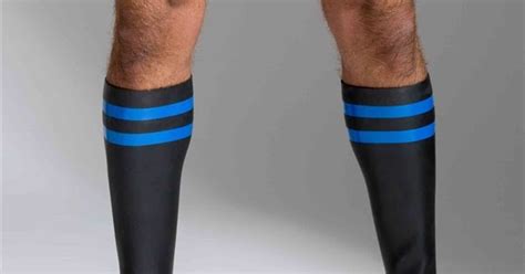 Todo Para El Hombre Moda Gay Calcetines Neopreno Hombre Neoprene Socks Blue