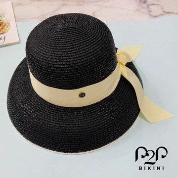 Nón cói đi biển kèm dây đen P P Bikini Thương hiệu đồ bơi nữ đồ bơi nam hàng đầu Việt Nam