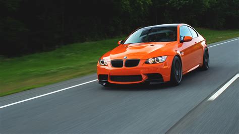 Orange Bmw Coupe Car On Road 4k Hd Orange Wallpapers Hd Wallpapers