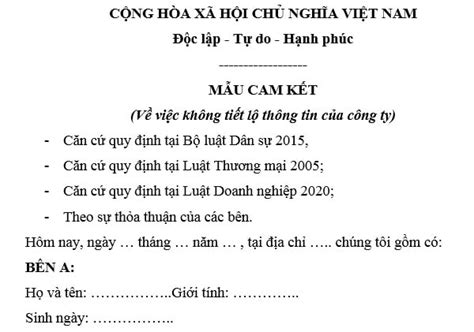 cam ket bao mat thong tin doanh nghiep  nao cam ket bao mat