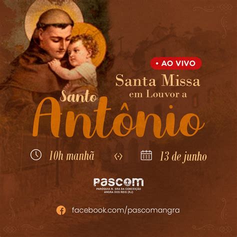 Missa Online No Dia De Santo Ant Nio Diocese De Itagua