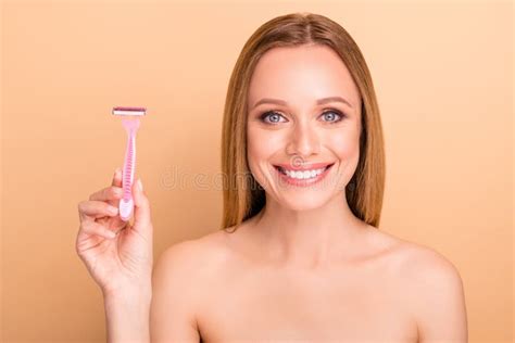 Close Up View Portrait Of Her She Nice Attractive Lovely Nervous Nude