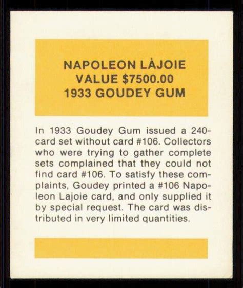 Napoleon Larry Lajoie Goudey Reprint Nno Prices Hygrade