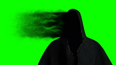 Scary Fear Ghost With Dark Particles Realistic Green Screen 4k Animation — Stock Video