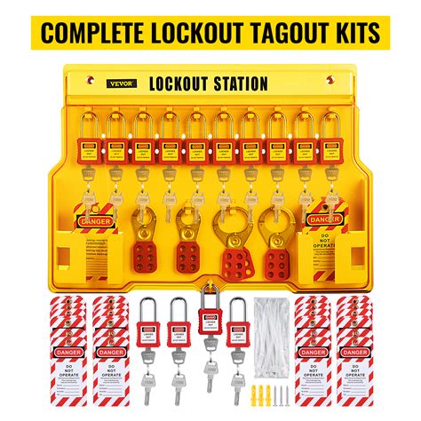 VEVOR 58 PCS Lockout Tagout Kits, Electrical Safety Loto Kit Includes Padlocks, Lockout Station ...