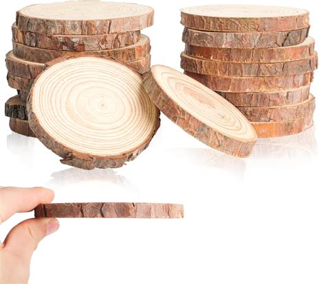 Amazon Pcs Unfinished Natural Wood Slices With Bark Inch