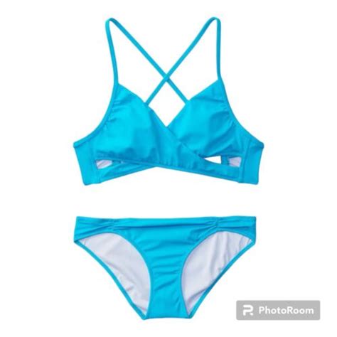 Victorias Secret Pink Swim Sexy Cut Out Bikini Top Ruched Bottom Xl