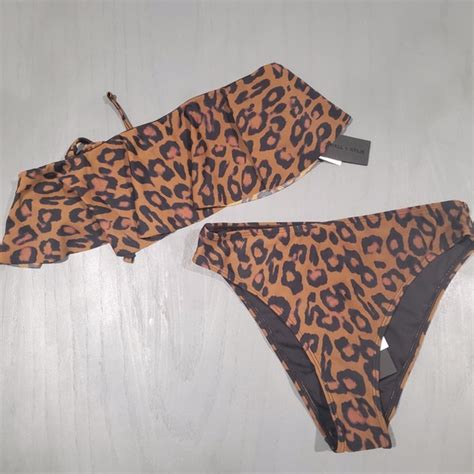 Kendall Kylie Swim Kendall Kylie Leopard Print Pc Bikini Set S