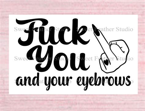 Fuck You And Your Eyebrows Car Decal Sticker Weatherproof Choice Of